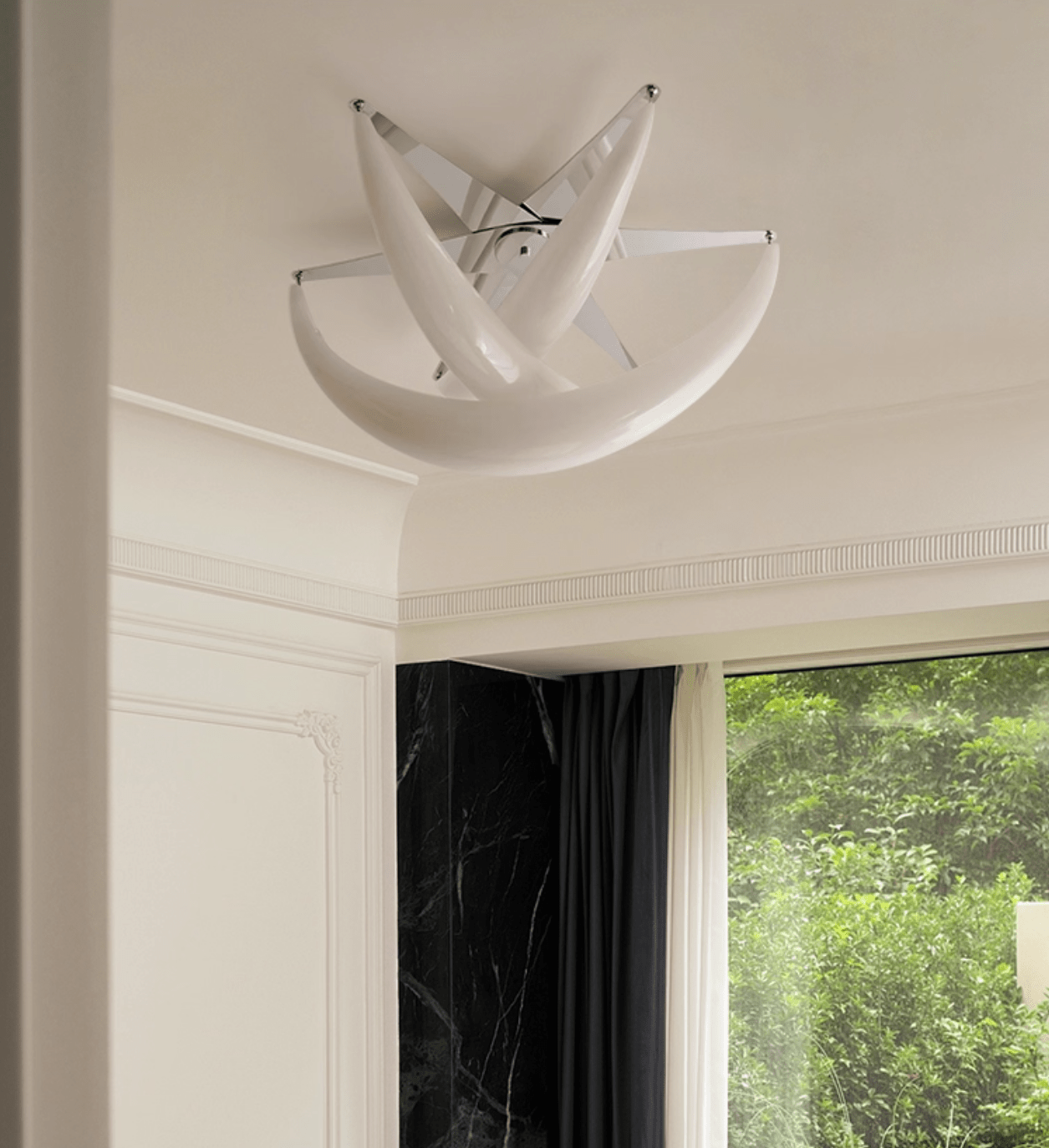 Maia Contemporary White Resin Ceiling Lamp-Neutral Decor
