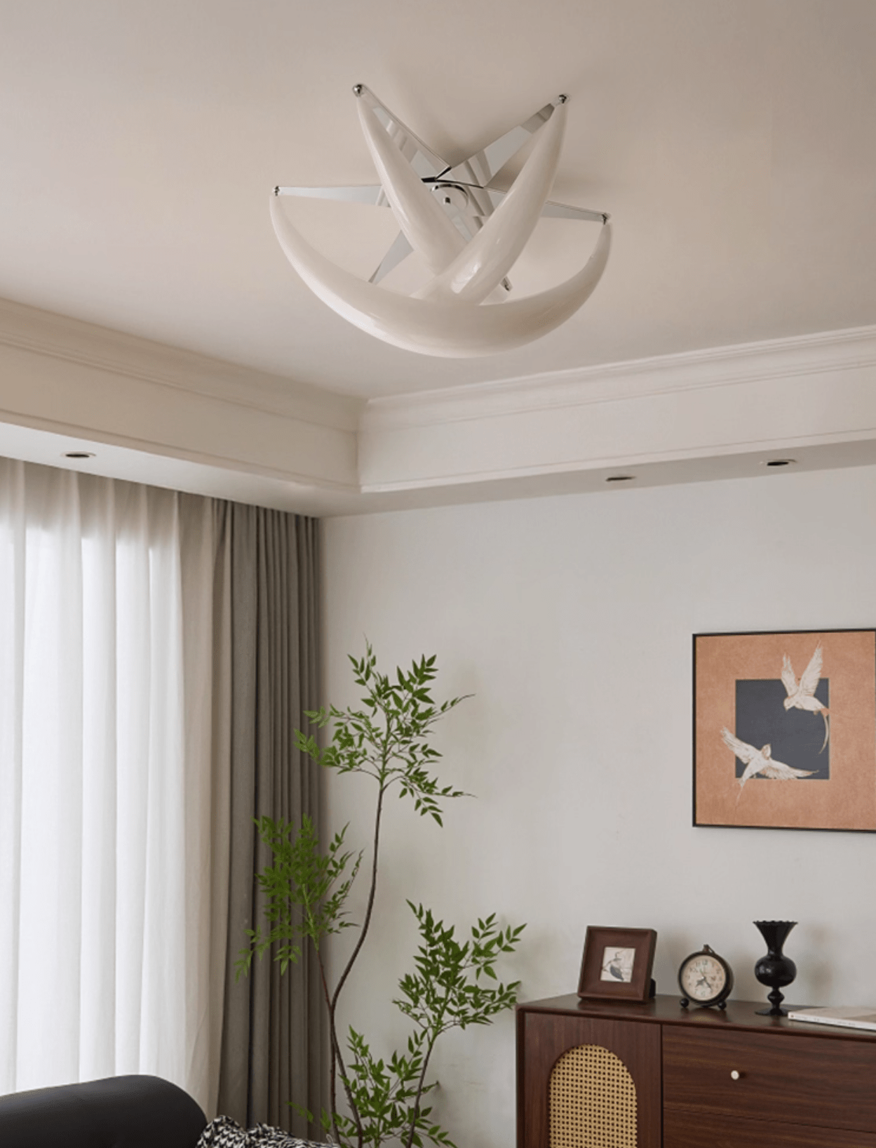 Maia Contemporary White Resin Ceiling Lamp-Neutral Decor