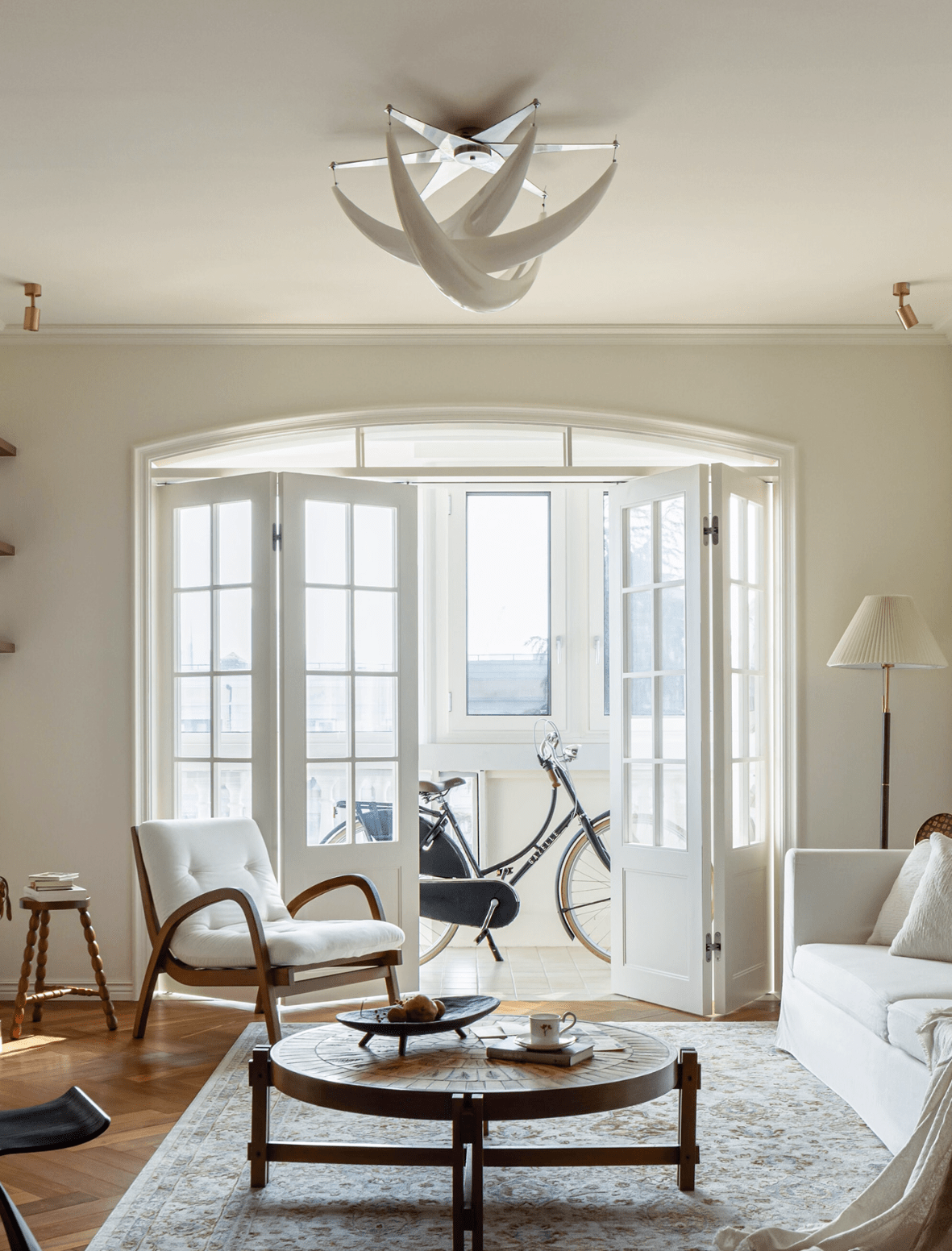 Maia Contemporary White Resin Ceiling Lamp-Neutral Decor