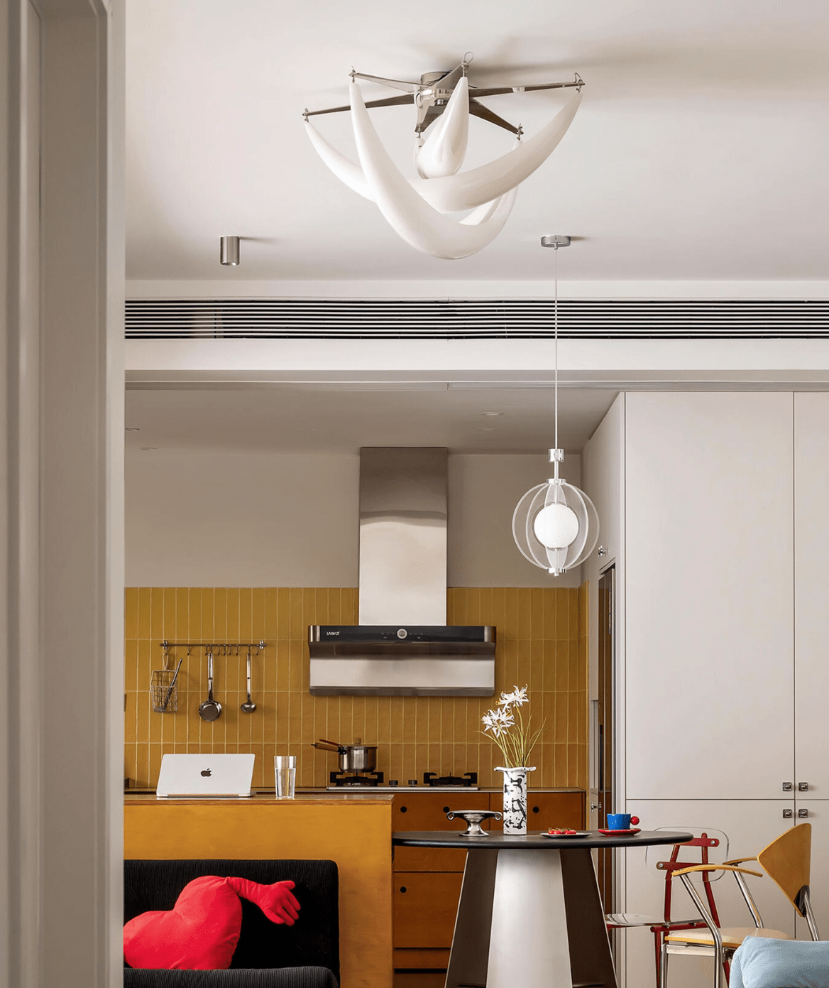 Maia Contemporary White Resin Ceiling Lamp-Neutral Decor