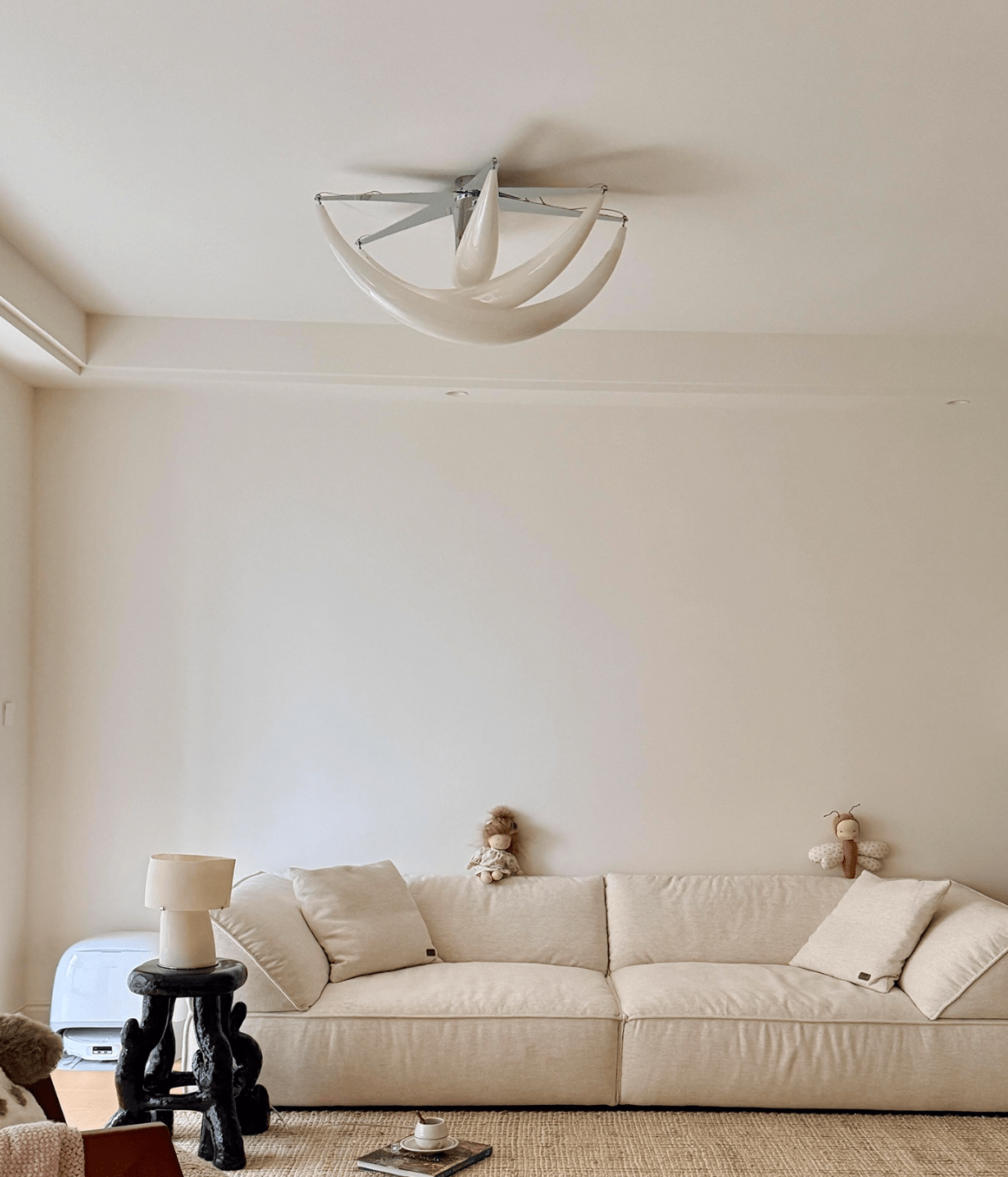 Maia Contemporary White Resin Ceiling Lamp-Neutral Decor