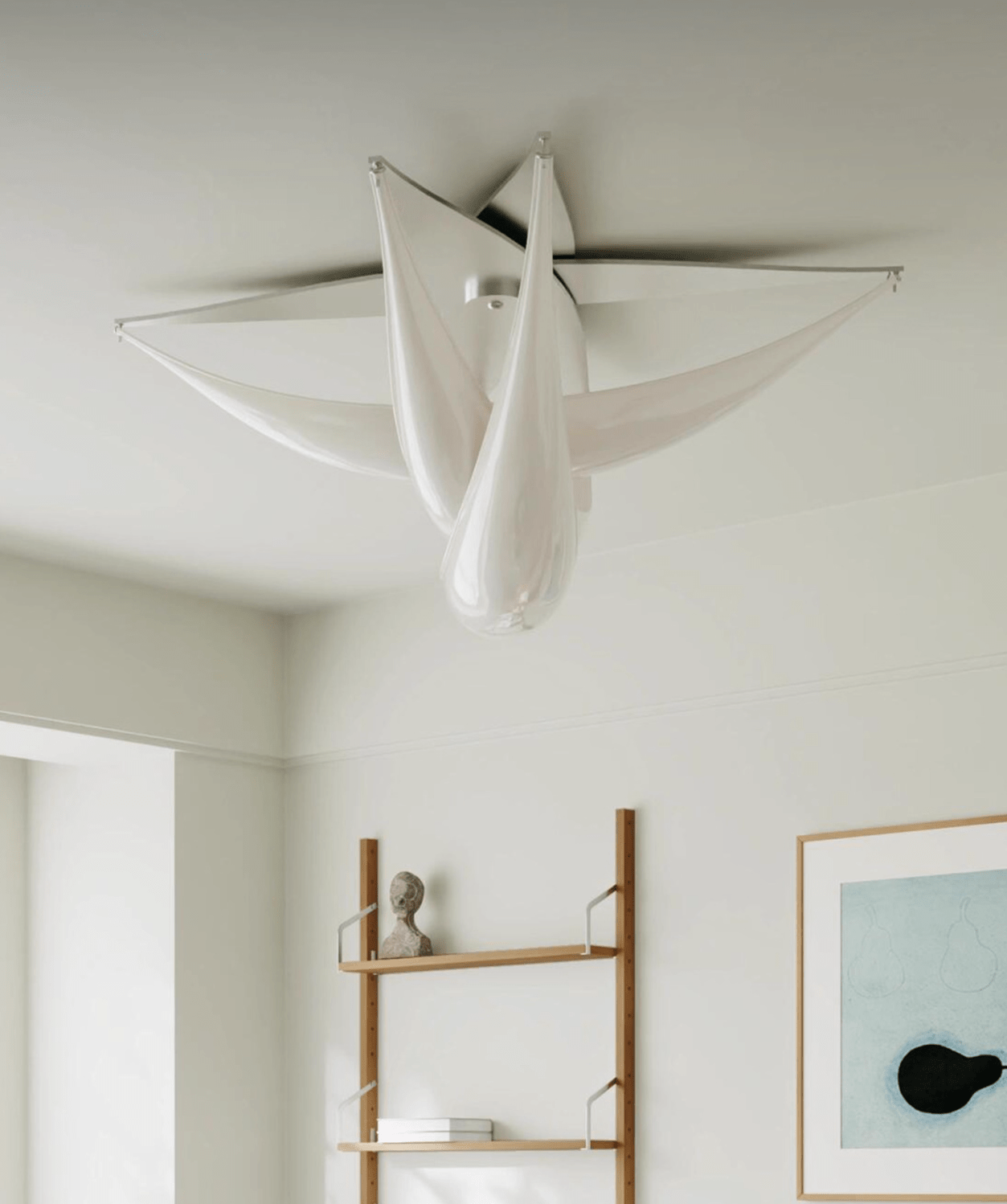 Maia Contemporary White Resin Ceiling Lamp-Neutral Decor