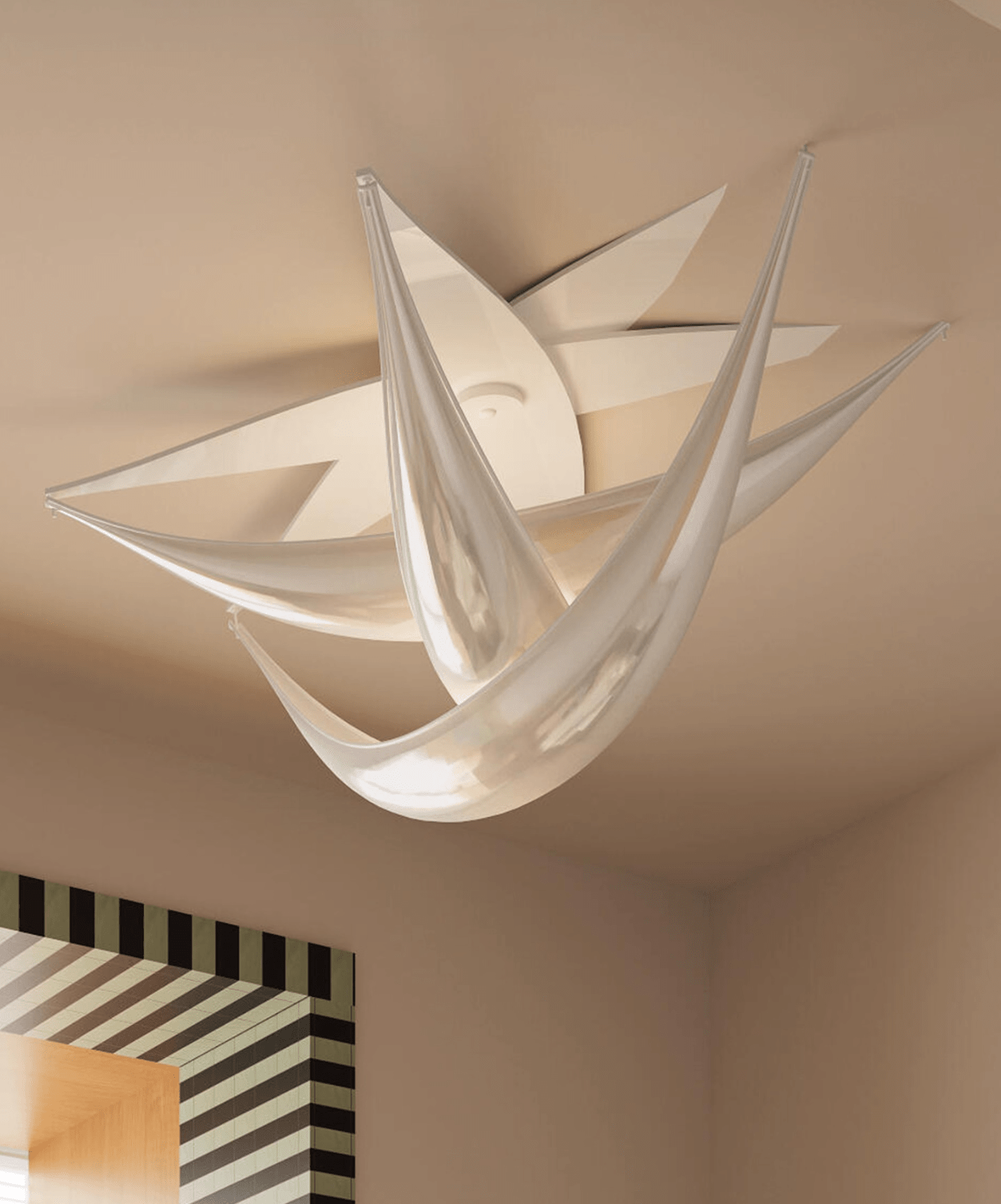 Maia Contemporary White Resin Ceiling Lamp-Neutral Decor