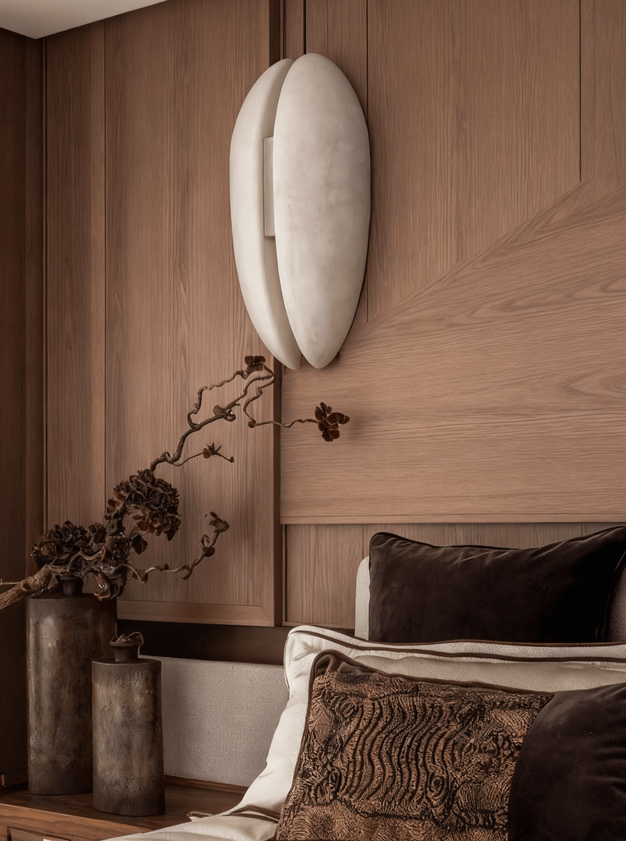 Alabaster Veil Wall Sconce-Neutral Decor