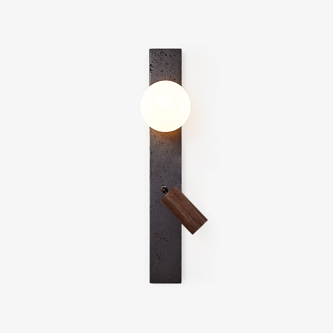 Zora Pivot Black Travertine Wall Lamp-Neutral Decor