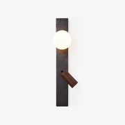 Zora Pivot Black Travertine Wall Lamp-Neutral Decor
