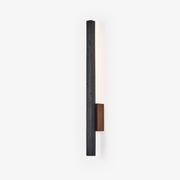 Leon Minimalist Black Travertine Pillar Sconce-Neutral Decor