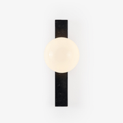 Aria Globe Black Travertine Sconce-Neutral Decor
