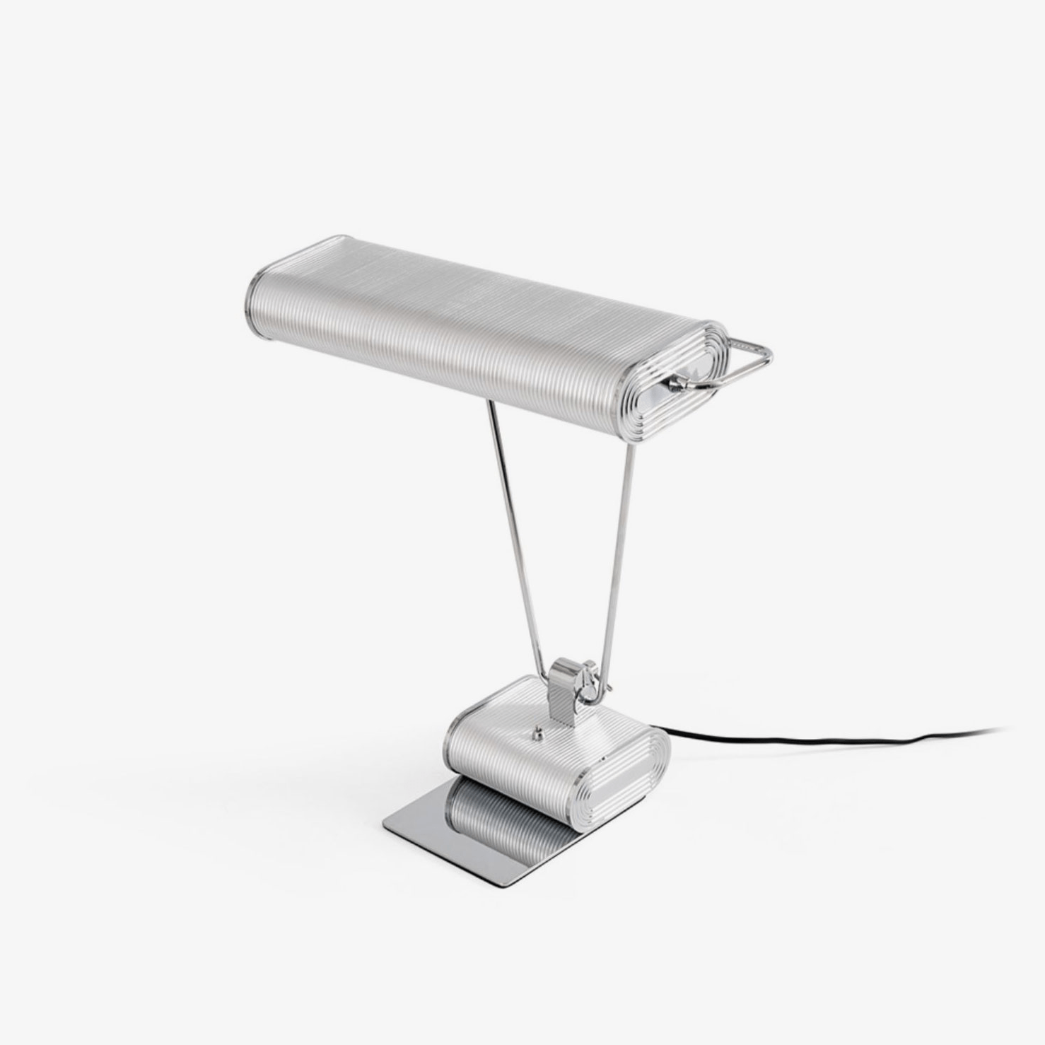 Chrome Coiled Wire Desk Lamp-Neutral Decor