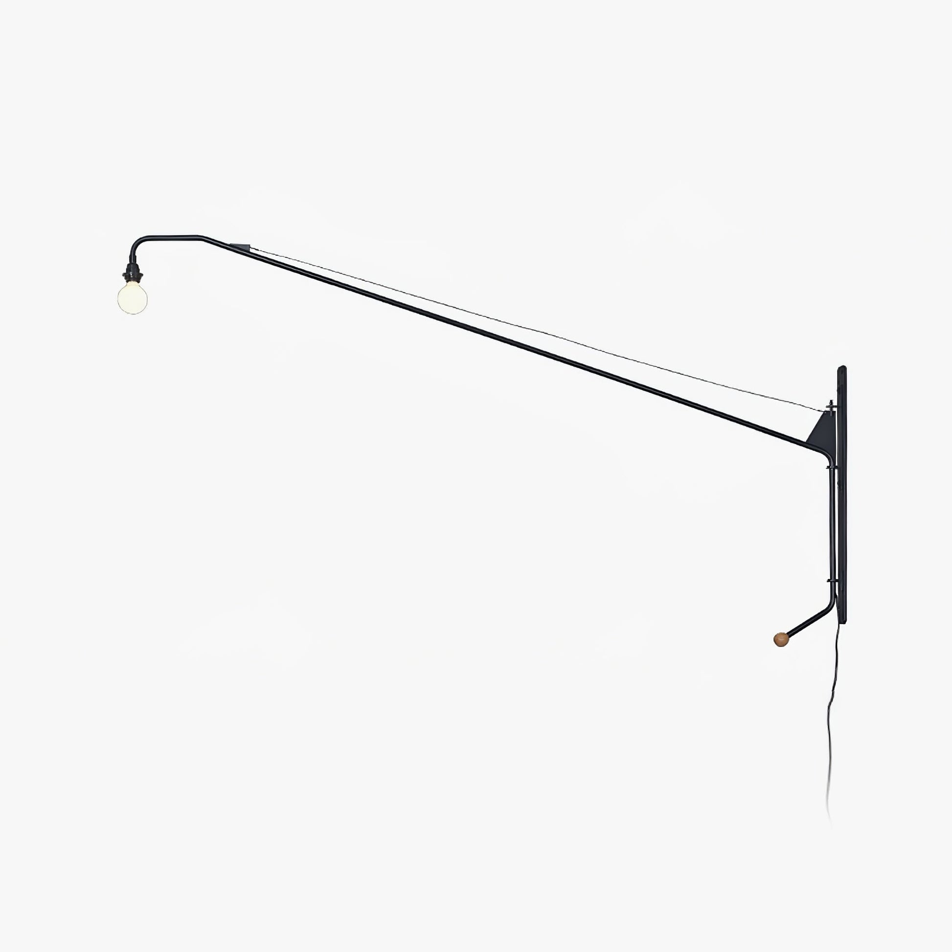 Black Long Arm Wall Lamp-Neutral Decor