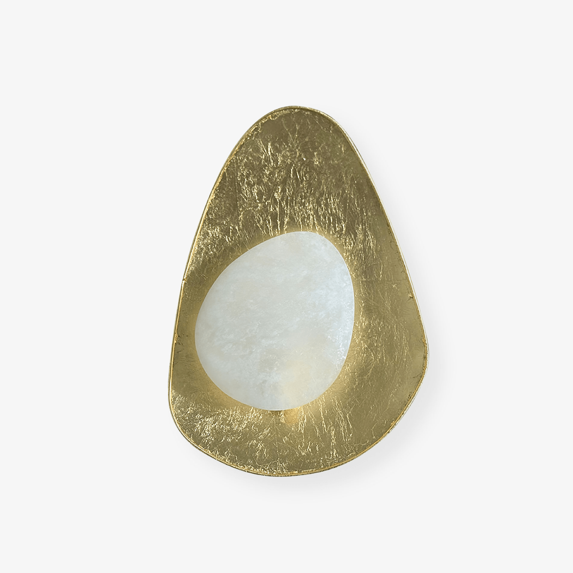 Organic Gilded Pebble Alabaster Sconce-Neutral Decor
