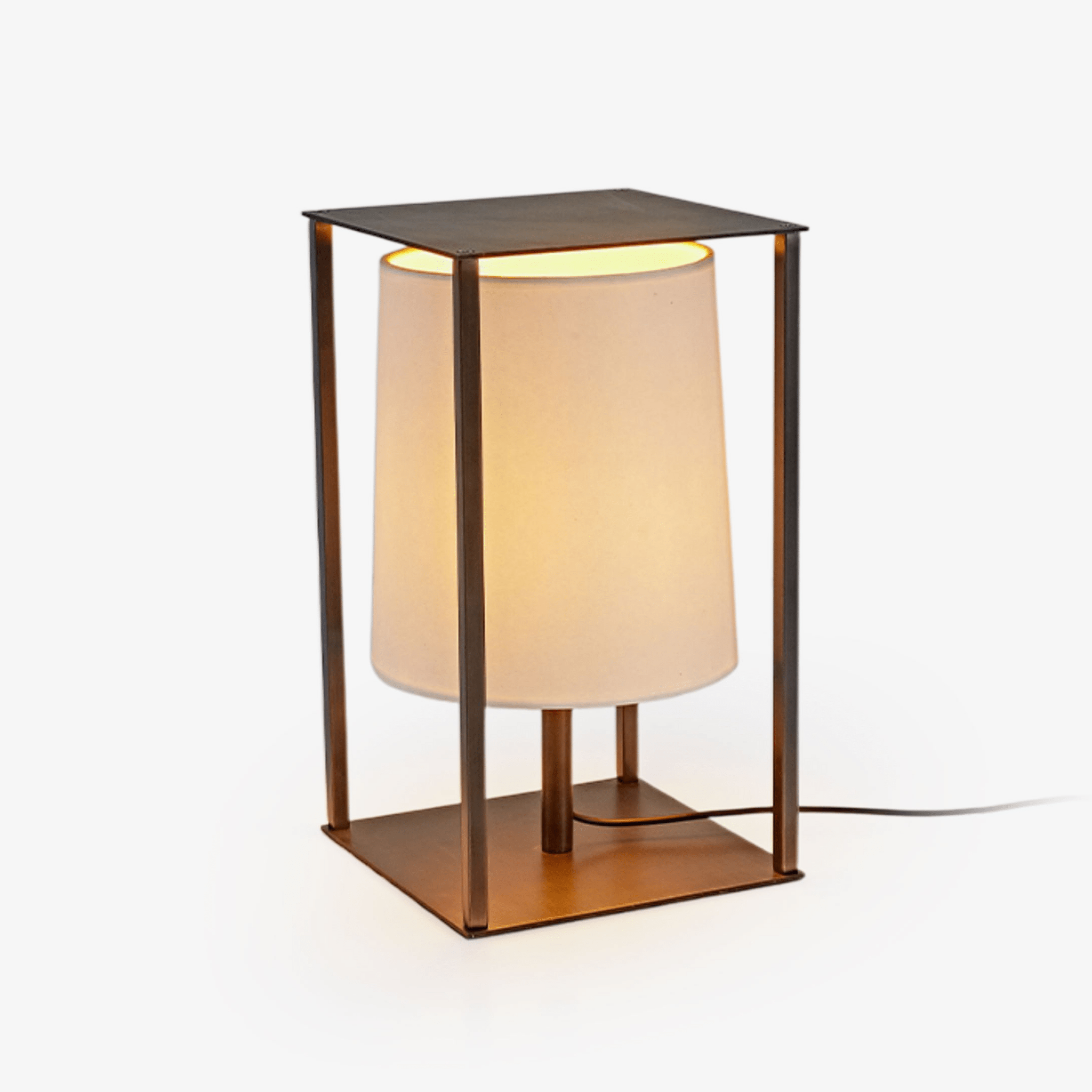 Industrial Cage Frame Table Lamp-Neutral Decor