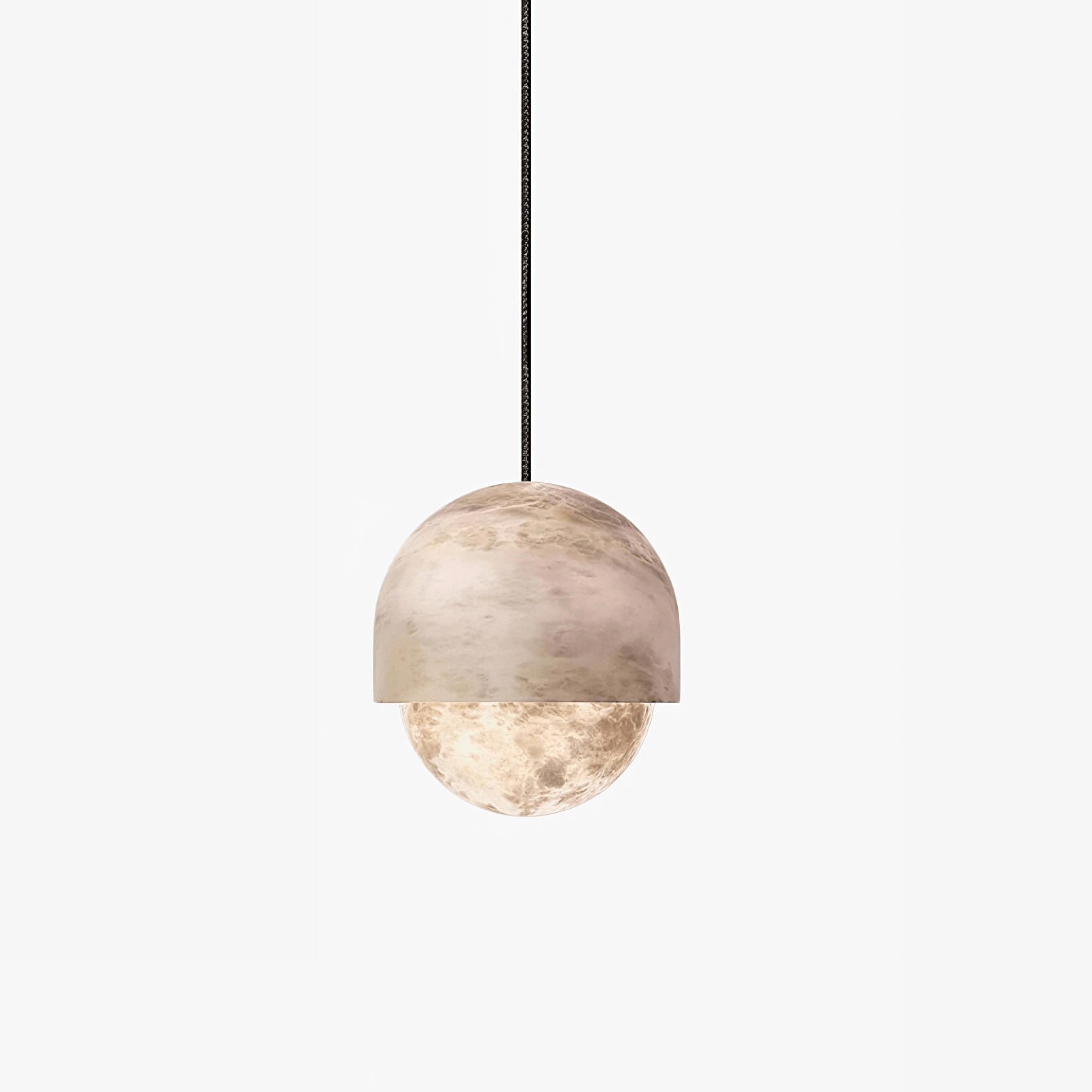 Lunar Dome Alabaster Pendant Light-Neutral Decor