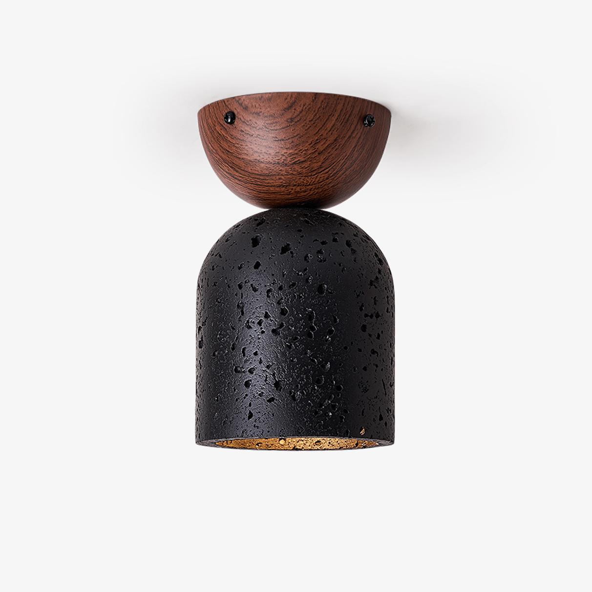 Finn Focused Black Travertine Ceiling Lamp-Neutral Decor