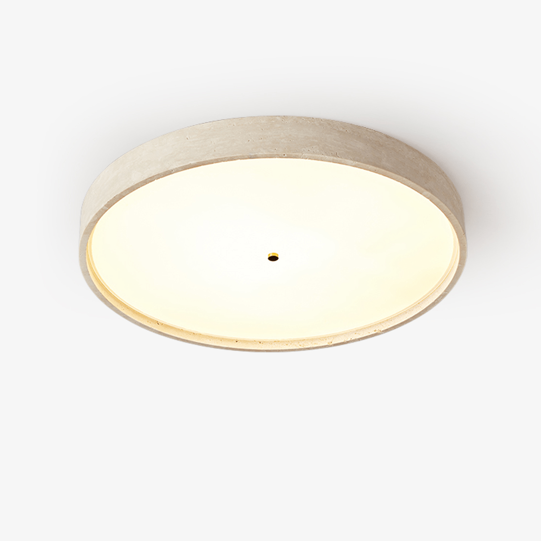 Lana Minimal Yellow Travertine Disc Ceiling Lamp-Neutral Decor