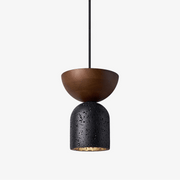 Theo Minimal Black Travertine Pendant Lamp-Neutral Decor