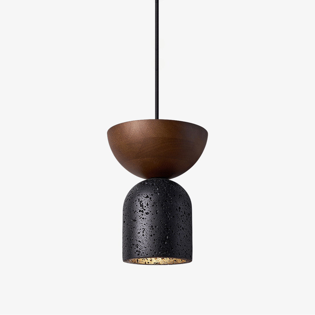 Theo Minimal Black Travertine Pendant Lamp-Neutral Decor