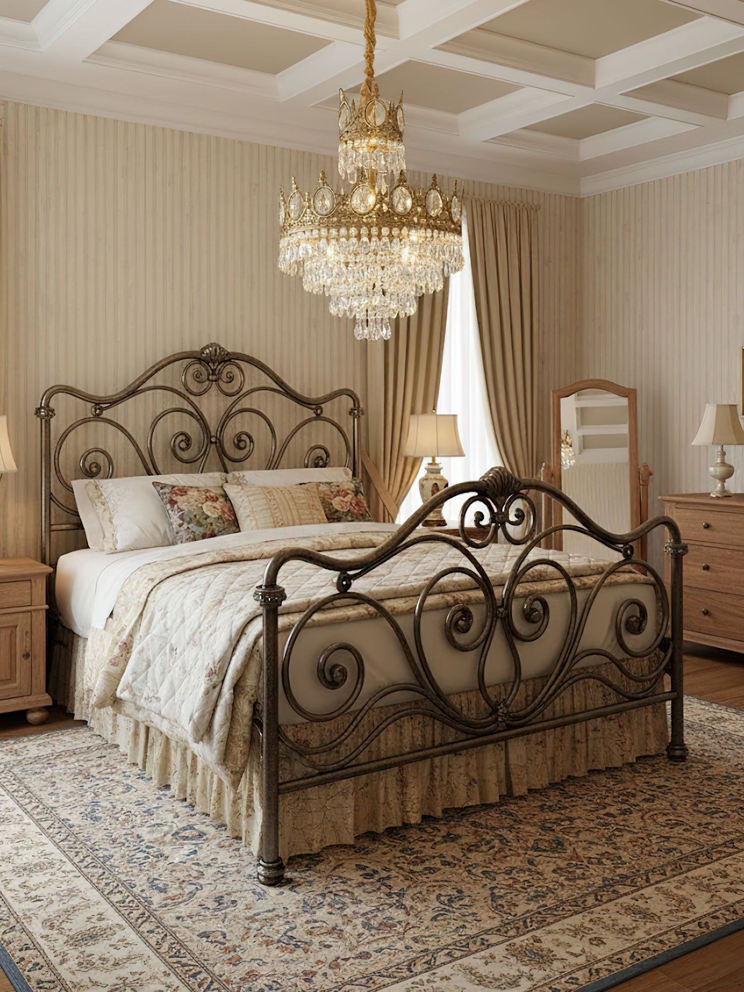 Vintage Crystal Chandelier-Neutral Decor