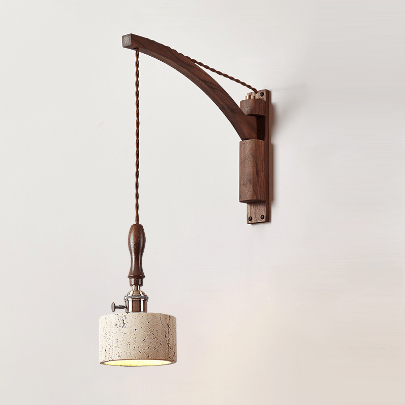 Sven Modern Yellow Travertine Wall Lamp-Neutral Decor