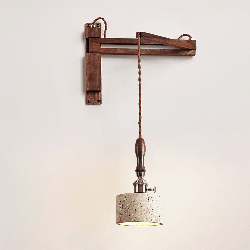 Sven Modern Yellow Travertine Wall Lamp-Neutral Decor
