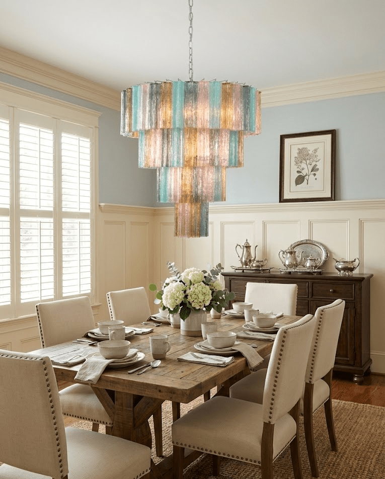 Kobi Eclat Elegant Colorful Glass Prism Chandelier-Neutral Decor