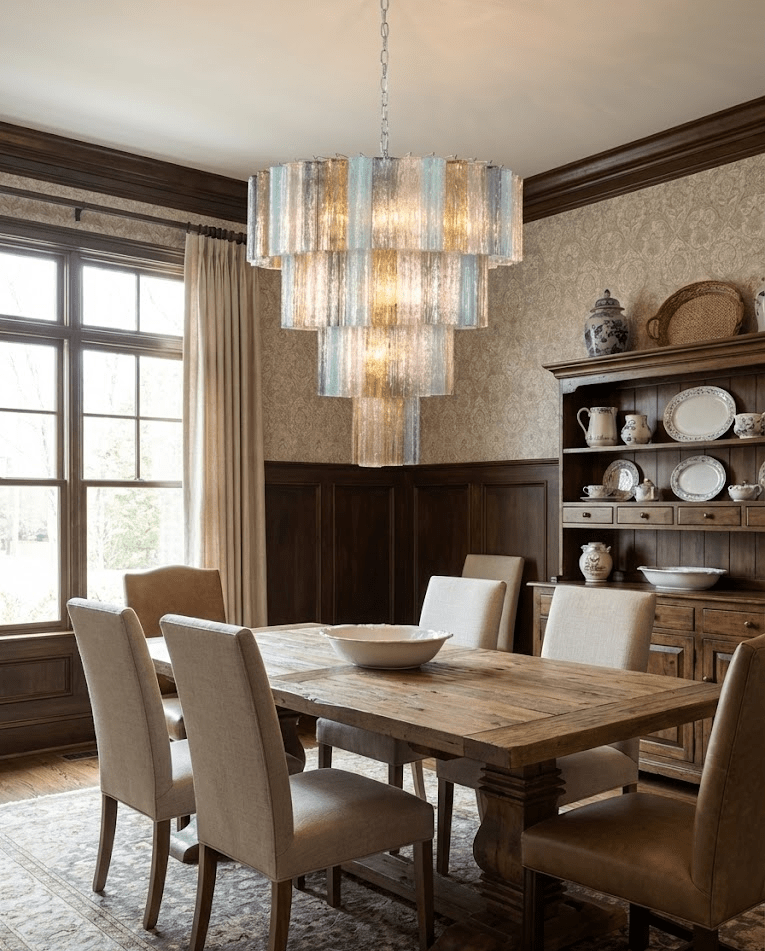 Kobi Eclat Elegant Colorful Glass Prism Chandelier-Neutral Decor