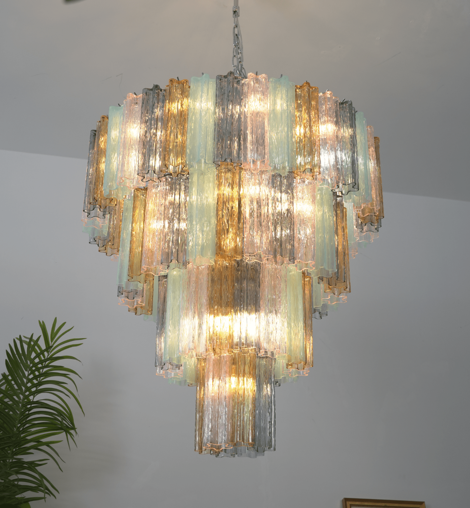 Kobi Eclat Elegant Colorful Glass Prism Chandelier-Neutral Decor