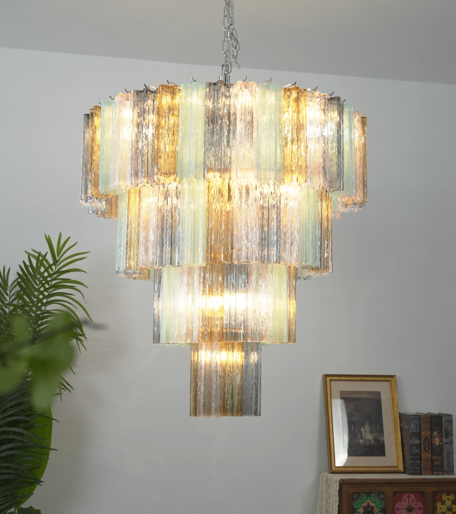 Kobi Eclat Elegant Colorful Glass Prism Chandelier-Neutral Decor