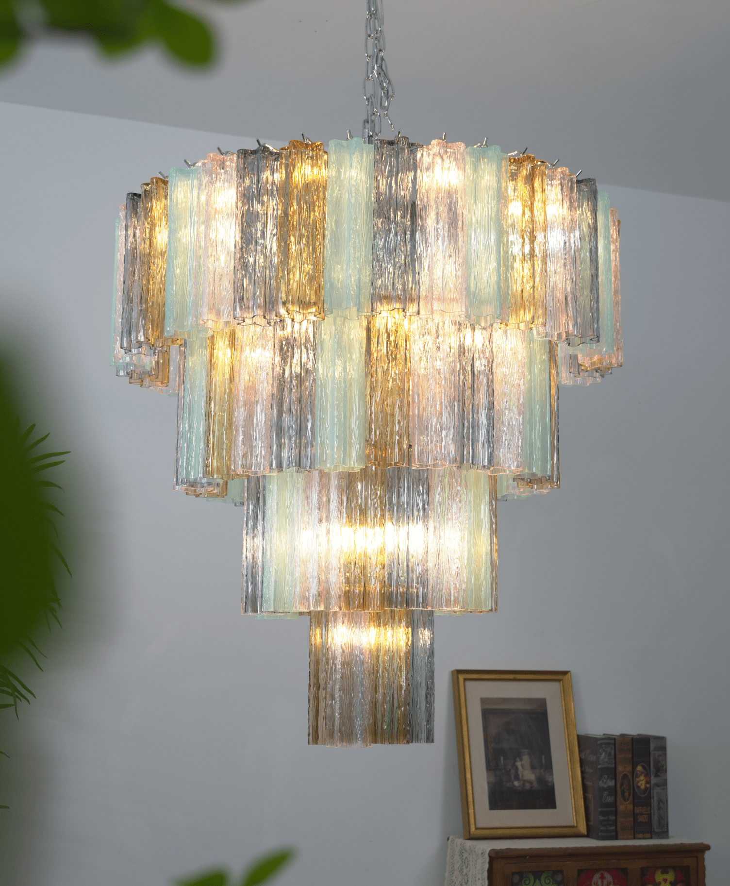 Kobi Eclat Elegant Colorful Glass Prism Chandelier-Neutral Decor