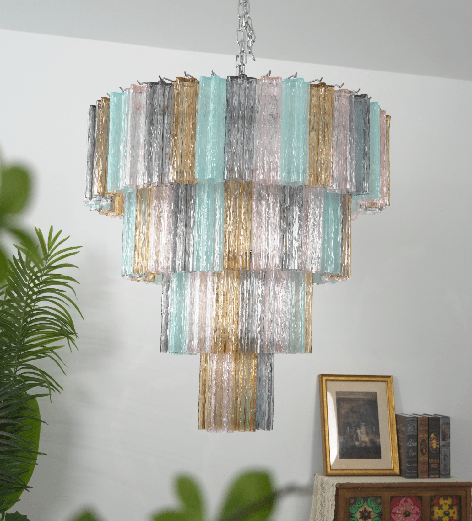 Kobi Eclat Elegant Colorful Glass Prism Chandelier-Neutral Decor