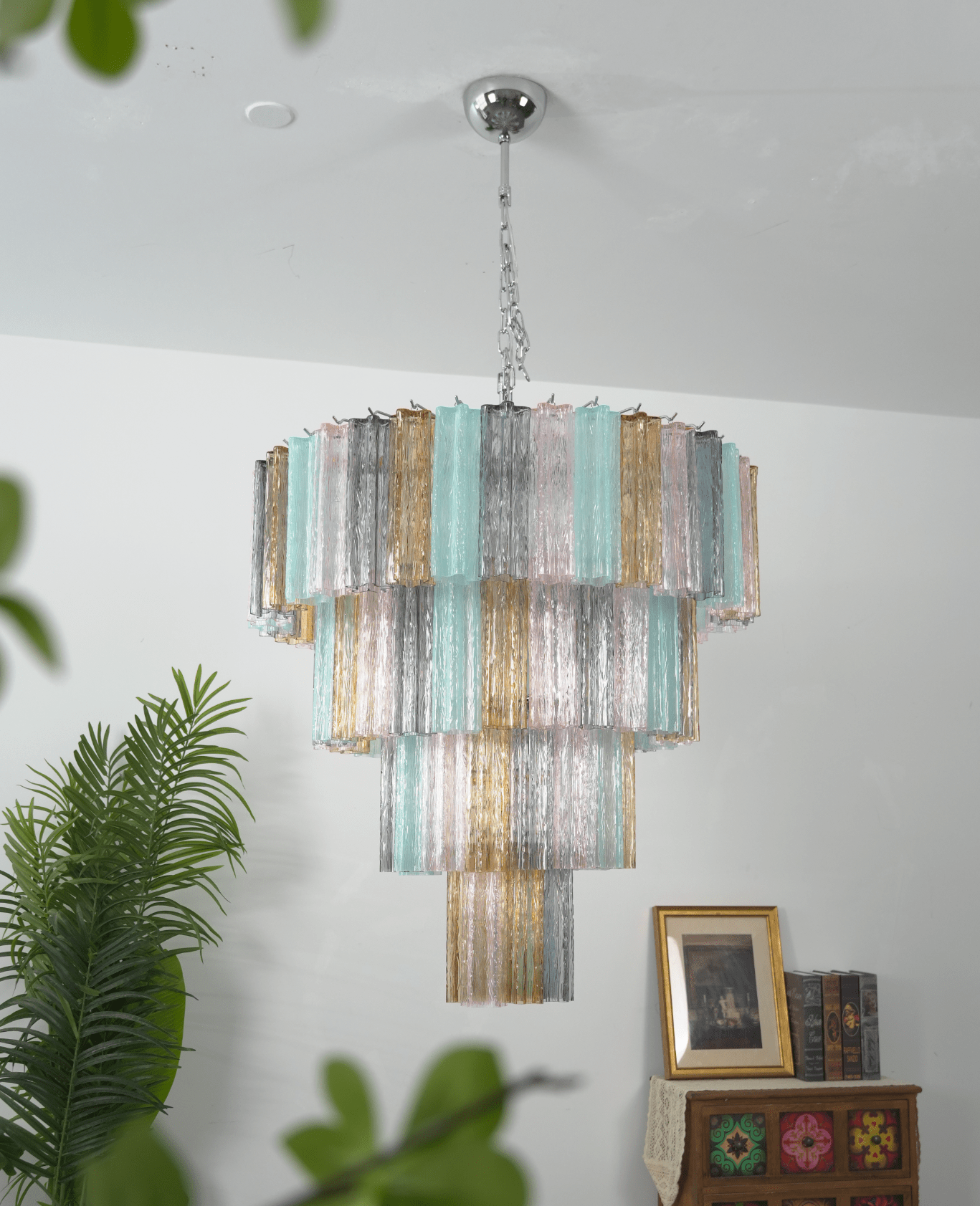 Kobi Eclat Elegant Colorful Glass Prism Chandelier-Neutral Decor