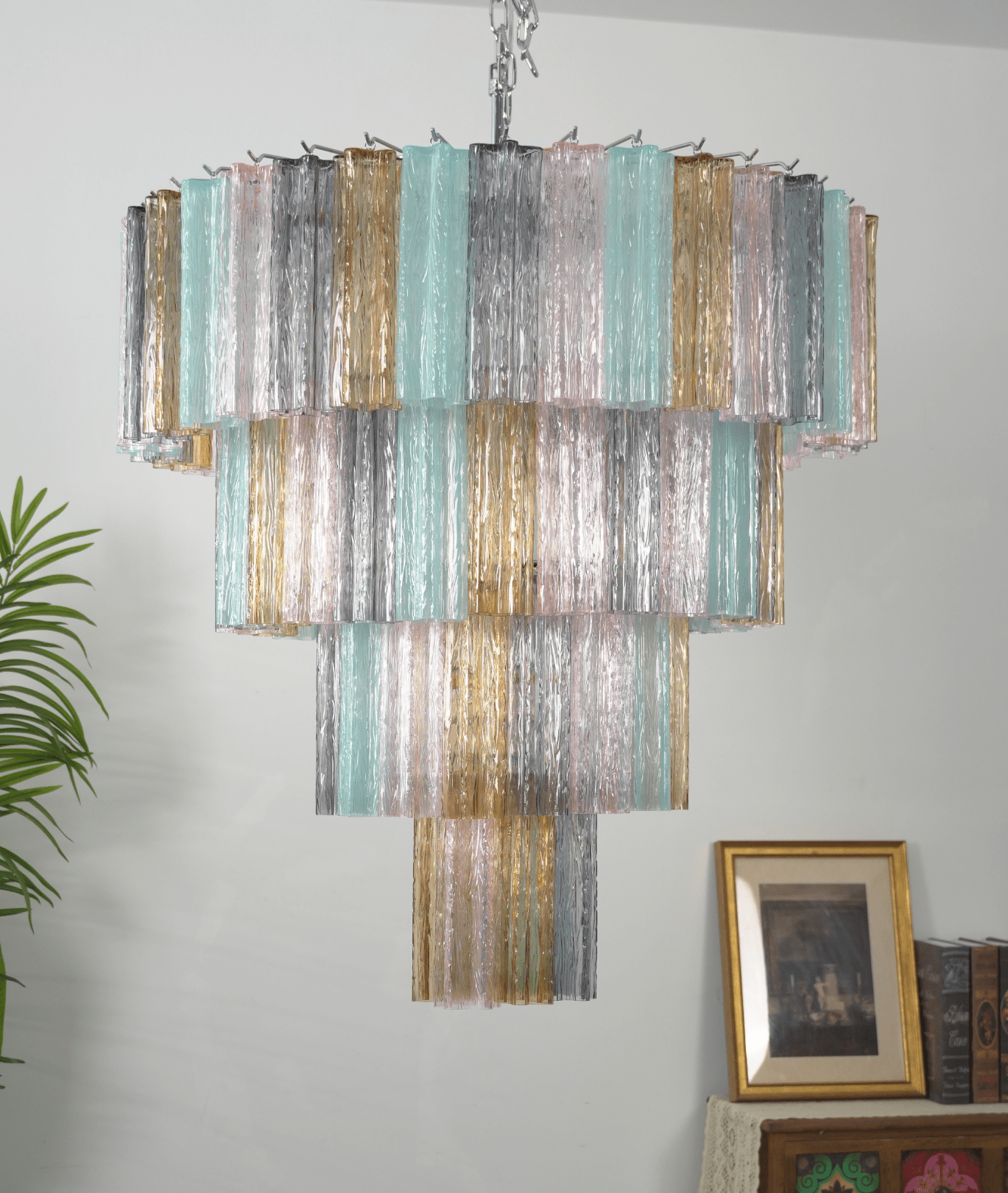 Kobi Eclat Elegant Colorful Glass Prism Chandelier-Neutral Decor