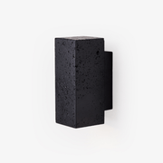 Ewan Cuboid Black Travertine Wall Lamp-Neutral Decor