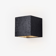 Taro Cube Black Travertine Wall Lamp-Neutral Decor