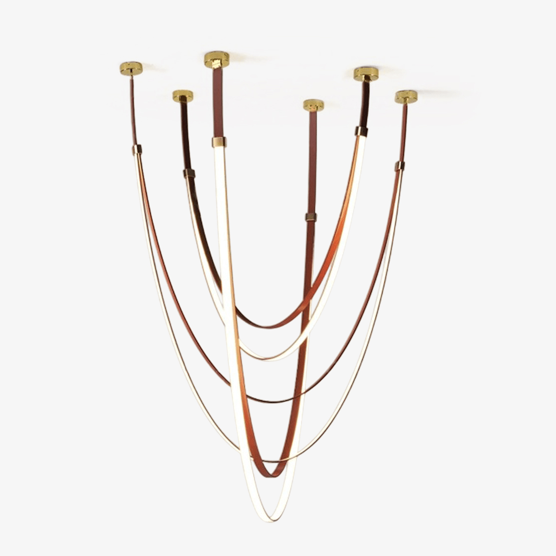 Odin Parabola Decorative Leather Silicone Strap Chandelier-Neutral Decor