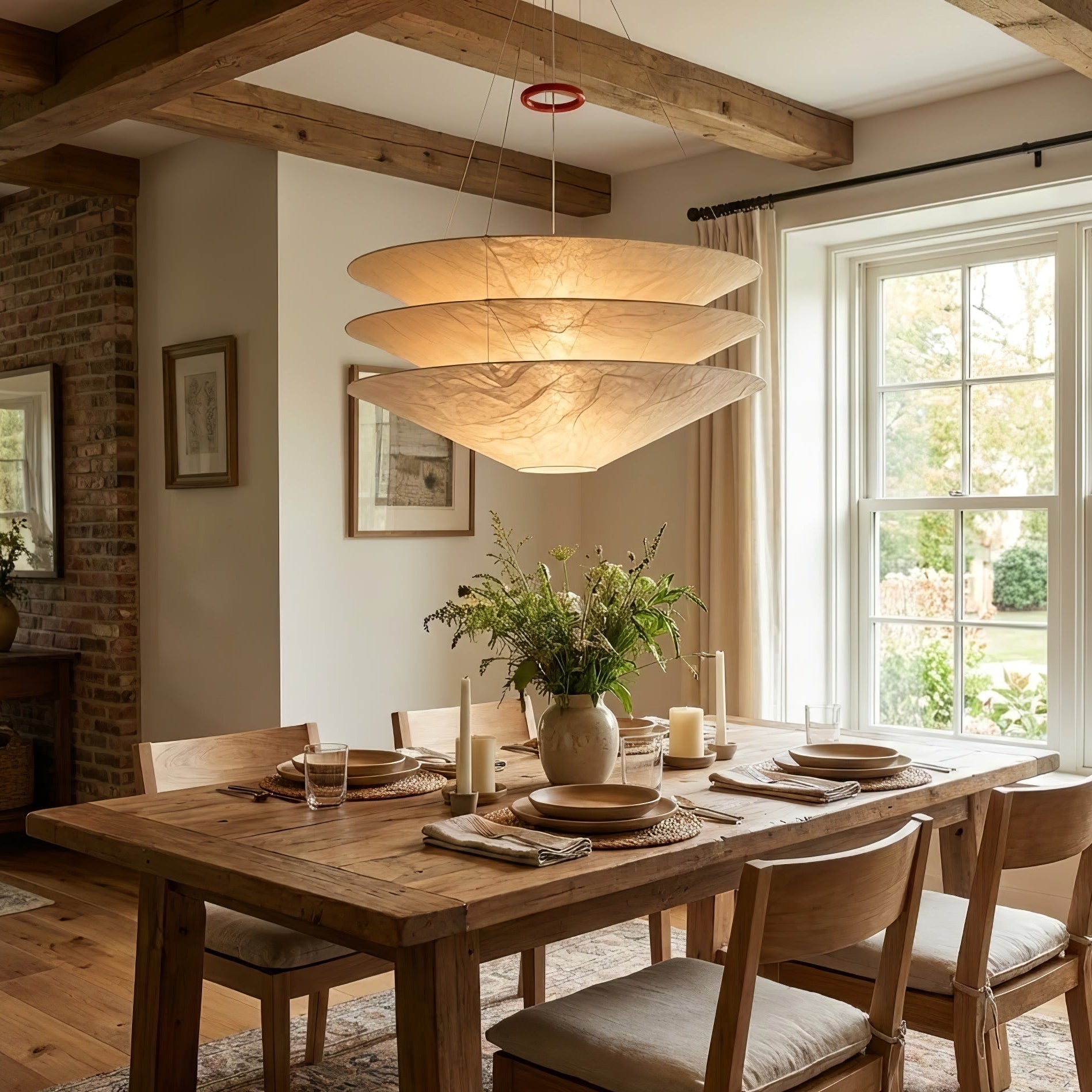 Kazu Cone Silk Pendant Lamp-Neutral Decor