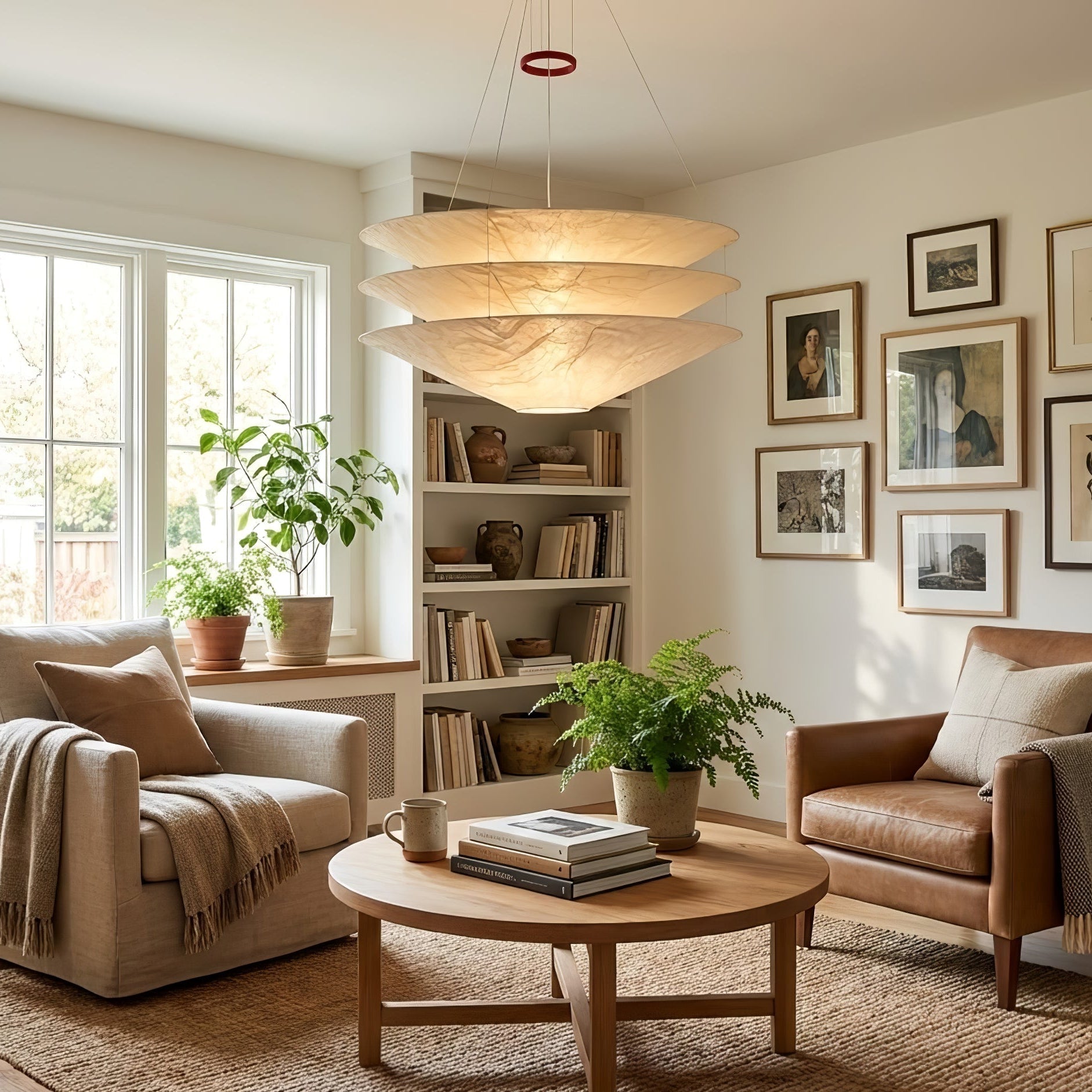 Kazu Cone Silk Pendant Lamp-Neutral Decor