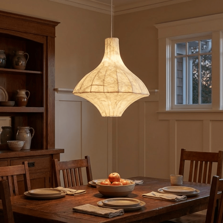 Aurielle Silk Pavilion Pendant Lamp-Neutral Decor