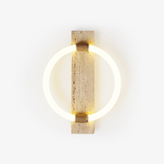 Iago Contemporary Travertine Ring Wall Lamp-Neutral Decor
