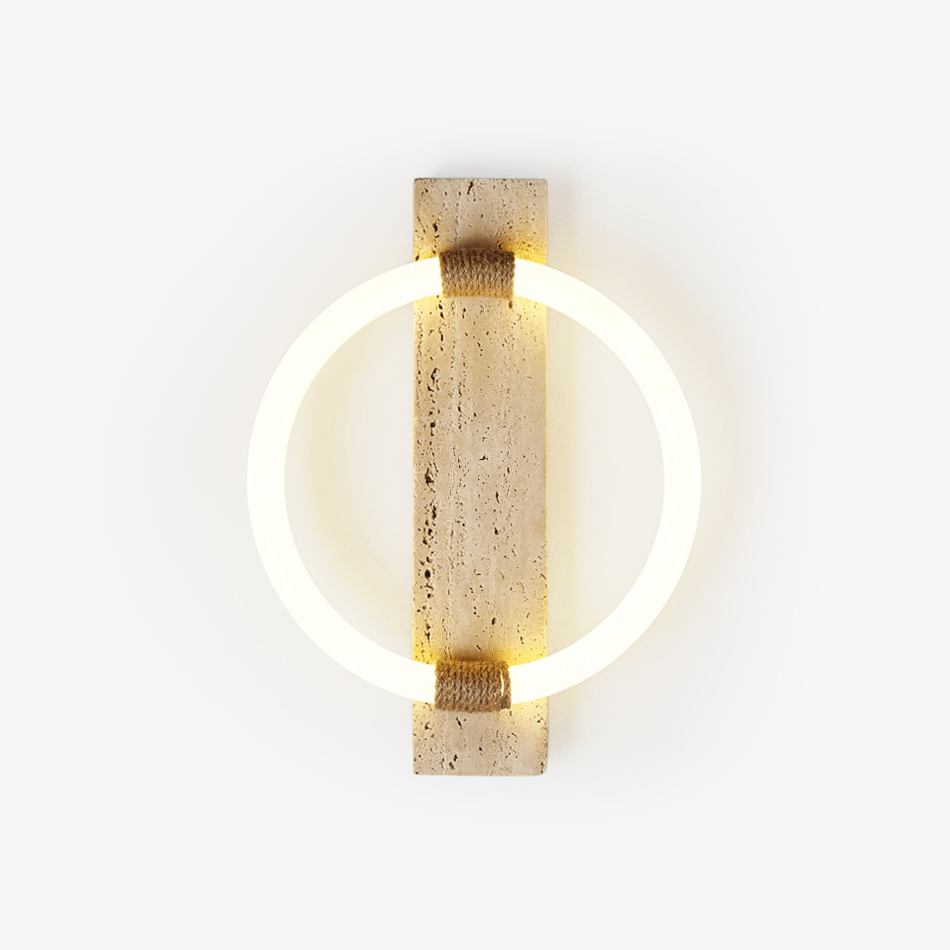 Iago Contemporary Travertine Ring Wall Lamp-Neutral Decor