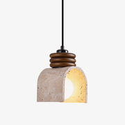 Quinn Modern Yellow Travertine Pendant Lamp-Neutral Decor