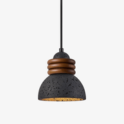 Riso Ring Black Travertine Pendant Lamp-Neutral Decor