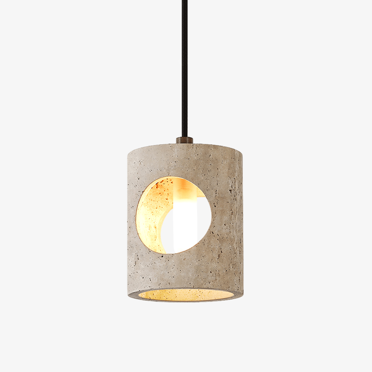 Ula Halo Yellow Travertine Pendant Lamp-Neutral Decor