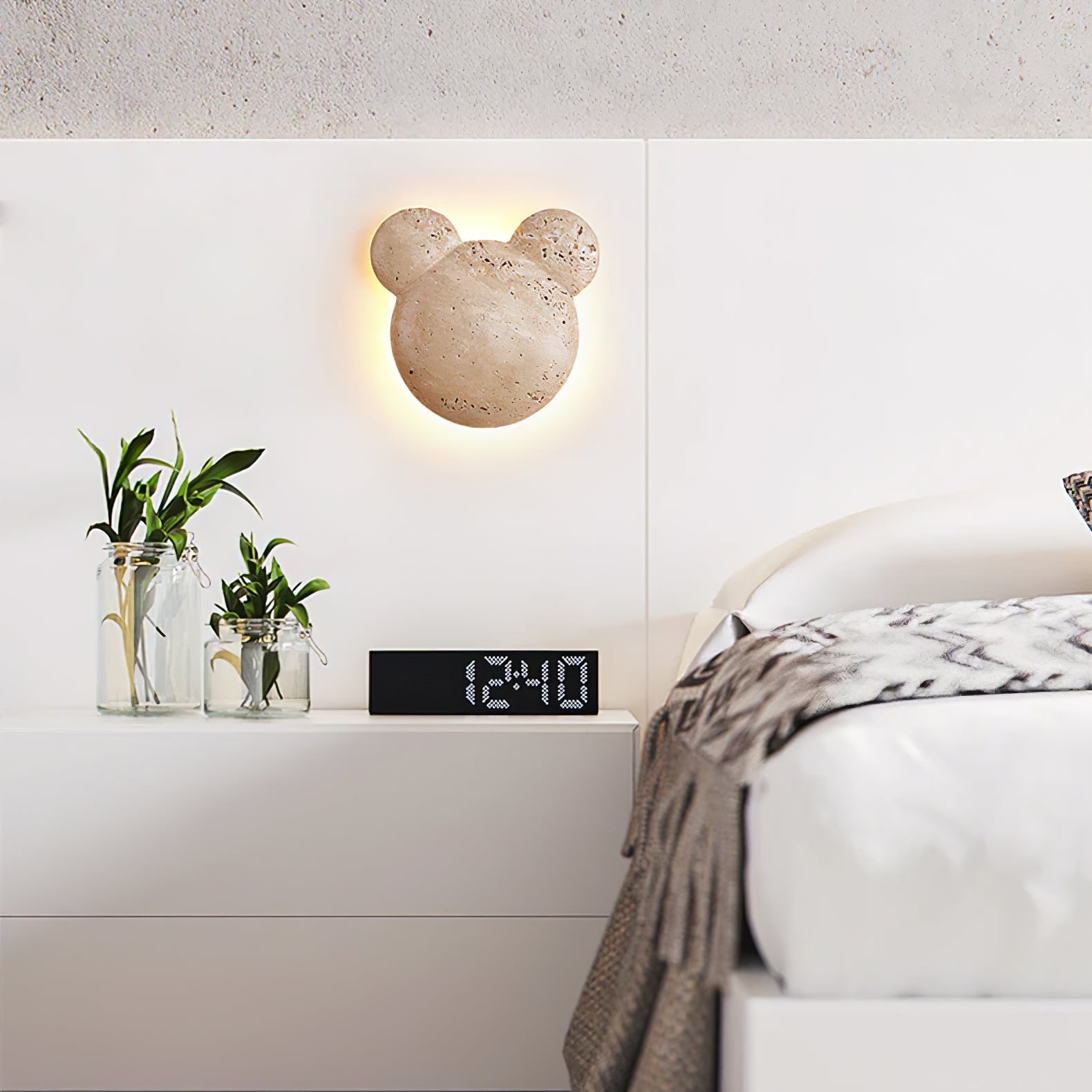 Tavi Yellow Travertine Bearstone Wall Lamp-Neutral Decor