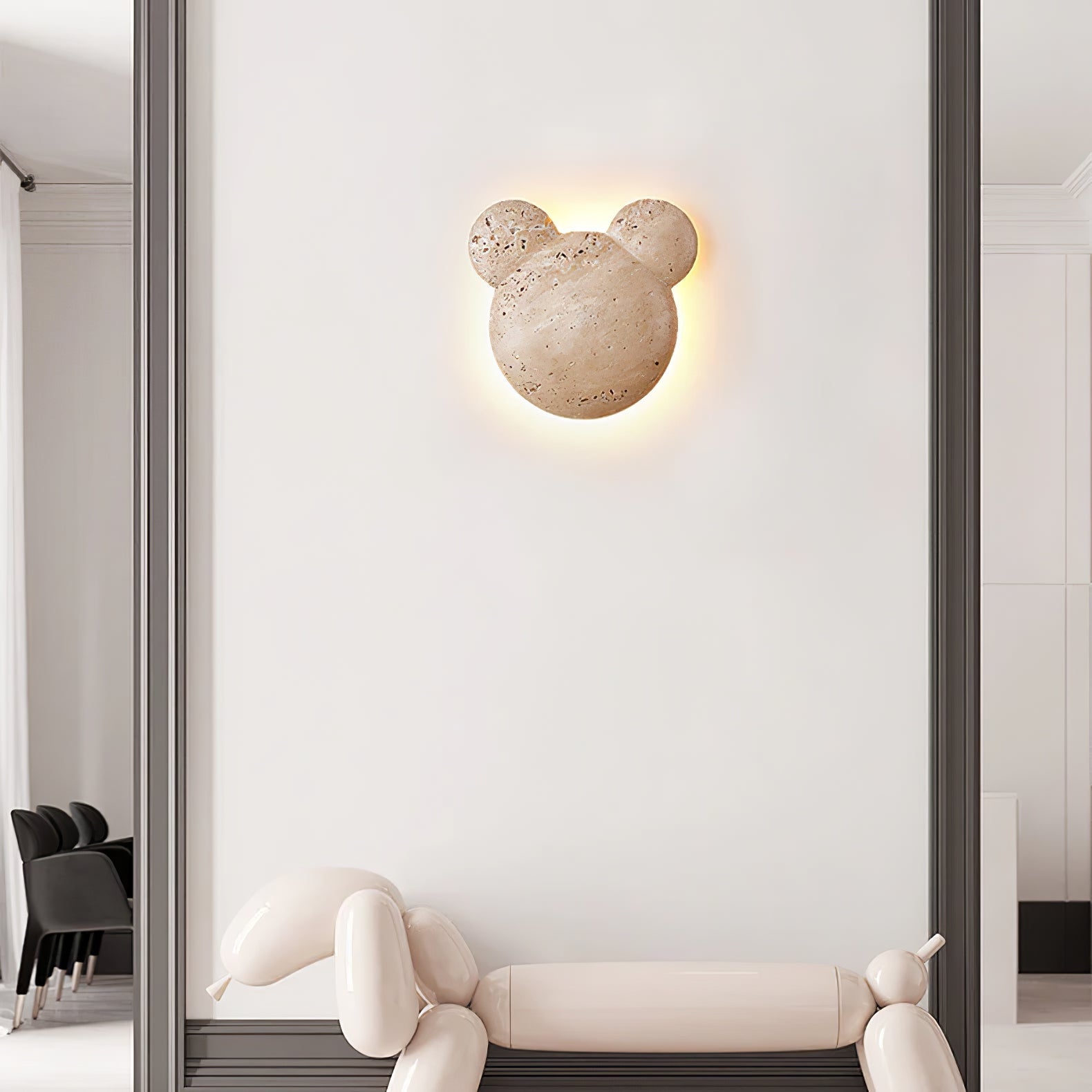 Tavi Yellow Travertine Bearstone Wall Lamp-Neutral Decor