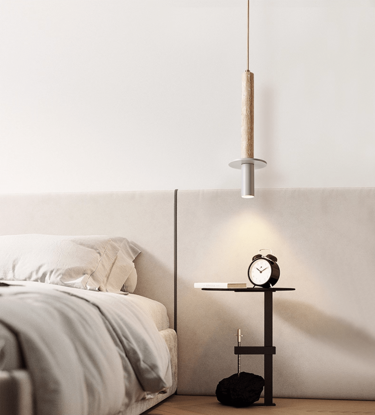 Wren Slim Yellow Travertine Pendant Lamp-Neutral Decor