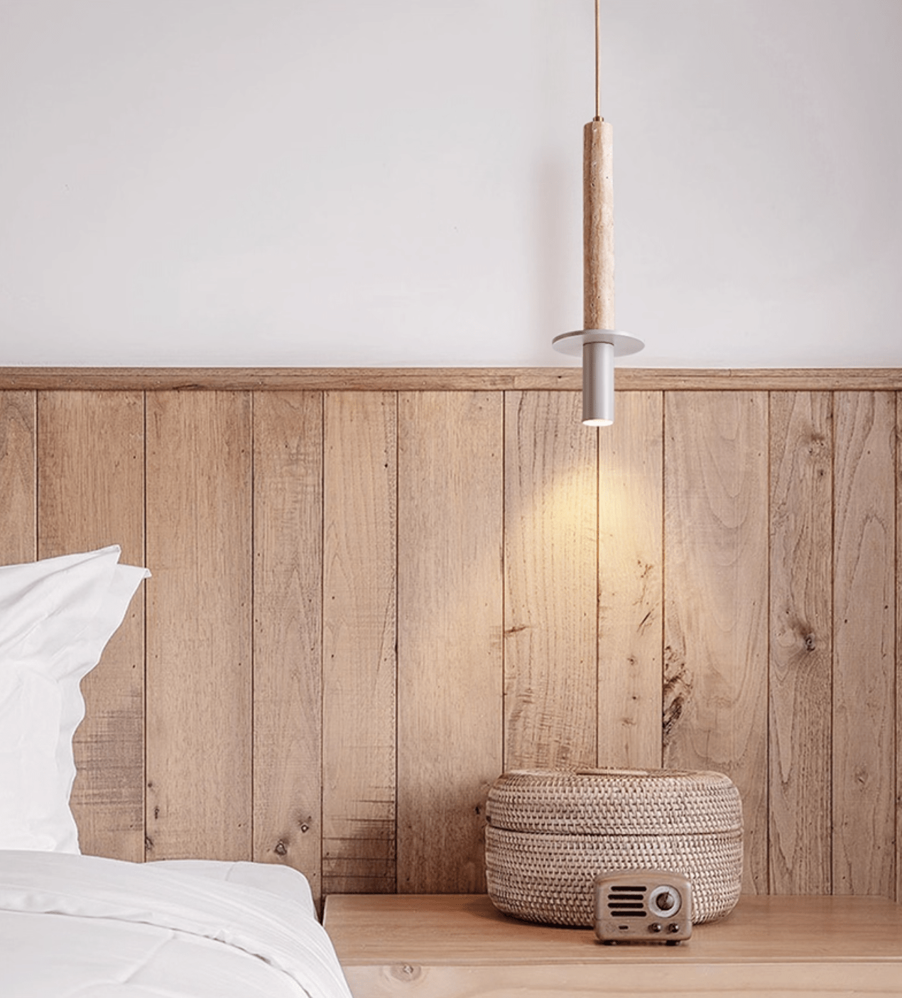 Wren Slim Yellow Travertine Pendant Lamp-Neutral Decor