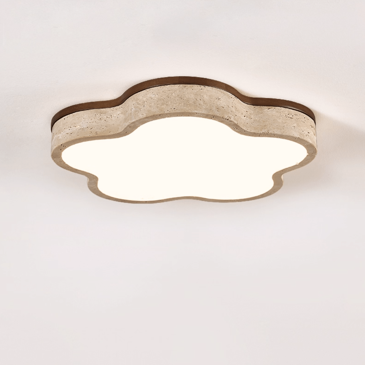 Yuki Marshmallow Five-Petal Cloudline Yellow Travertine Ceiling Lamp-Neutral Decor