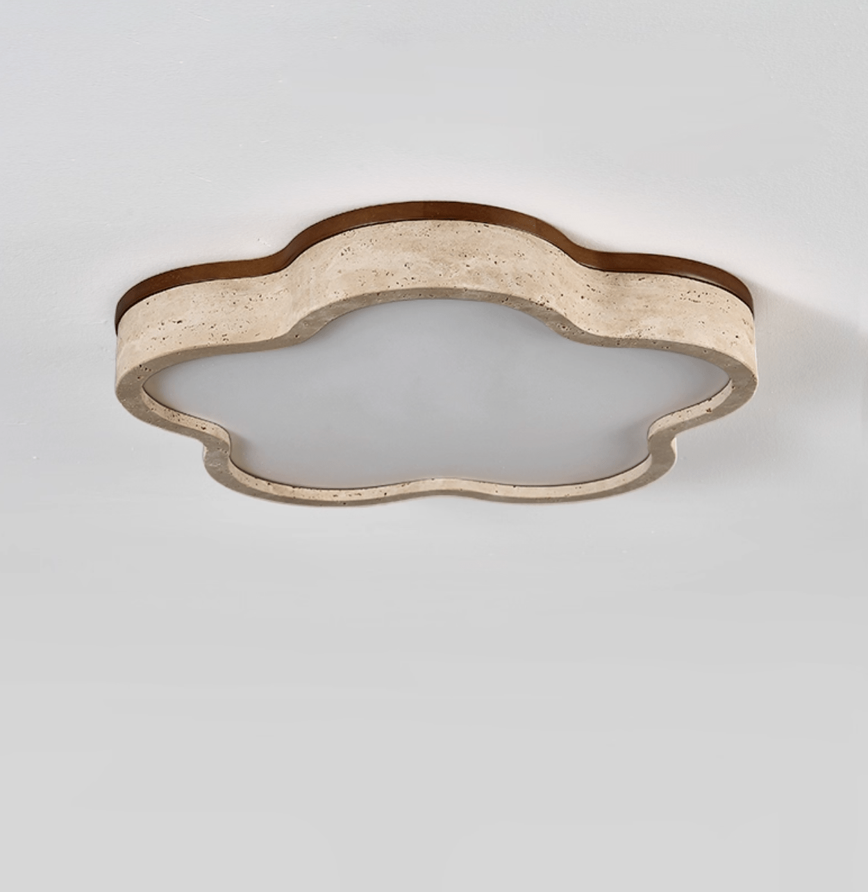 Yuki Marshmallow Five-Petal Cloudline Yellow Travertine Ceiling Lamp-Neutral Decor