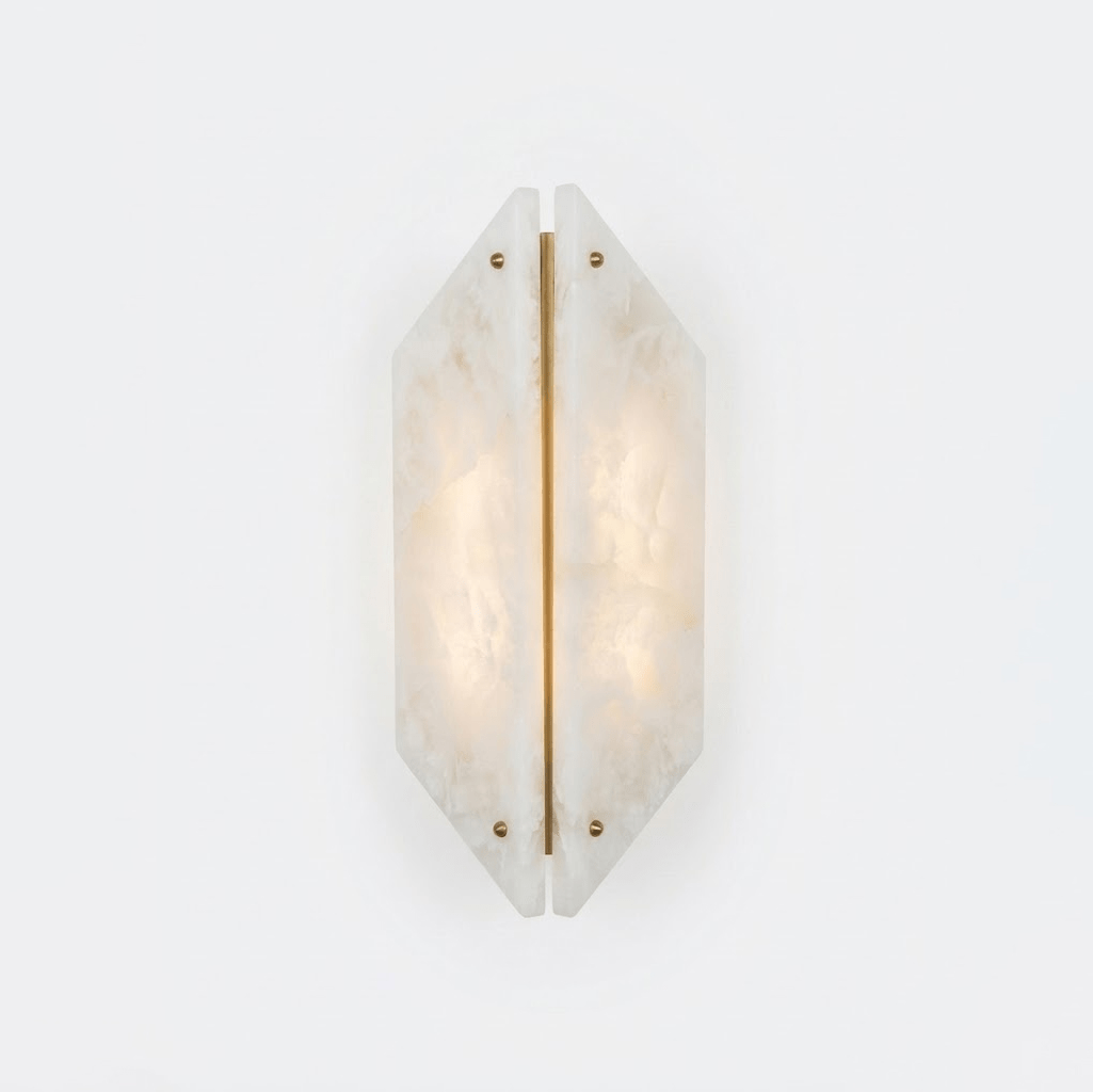 Zynx Modern White Alabaste Crest Wall Lamp-Neutral Decor